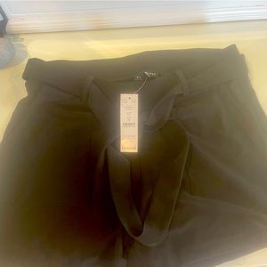 WHBM black pull on, tie shorts.